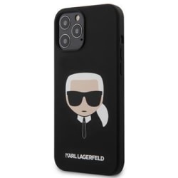 Karl Lagerfeld Head Silicone Cover För iPhone 12 Pro Max - Svart