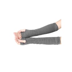 Käsivarrenlämmittimet yksiväriset, sormettomat ja pitkät - harmaa [35cm] Grey one size
