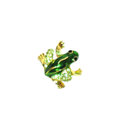 Brosje - Grønn frosk Green