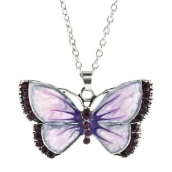 Halssmycke - Lila fjäril - Variant 1 med 50cm halsband Purple Lila 50cm