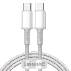 Baseus High Density USB-C til USB-C 100W. PD 1m - Hvidt White
