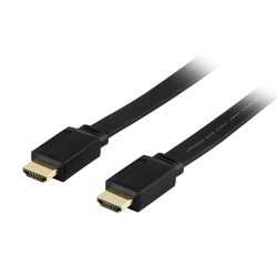 DELTACO platt HDMI Kabel. 10m. svart Black 1000