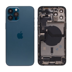 iPhone 12 Pro Max Baksida med smådelar Original Pulled Pacific Stillahavsblå