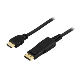 DELTACO DisplayPort HDMI-ljud 20-stifts -19-stifts (ha) 1 m black