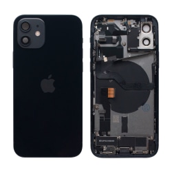 iPhone 12 Baksida med smådelar Original Pulled Svart black