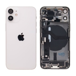 iPhone 12 Mini Baksida med smådelar Original Pulled Silver white