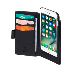 SiGN Plånboksfodral 2-in-1 för iPhone 6 & 6S & 7&8 Plus Svart black