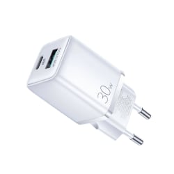SiGN Mini Snabbladdare USB &amp; USB-C, PD &amp; Q.C3.0, 3A, 30W Vit