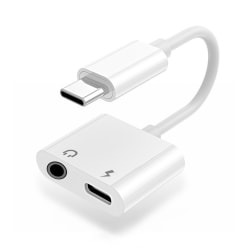 SiGN Adapter USB C till 3.5 mm Ladda & lyssna Vit white