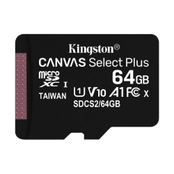 Kingston Canvas Select Plus 64 GB MicroSDXC minneskort Svart