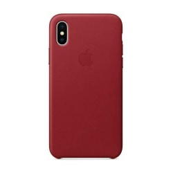 Apple iPhone X Läderfodral - Röd Röd
