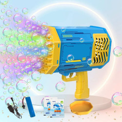 Bubble Gun Machine, Bazooka 69 Holes Raket Launcher Bubble Machine med färgglada lampor, TIK Tok Bubble Maker Machine f