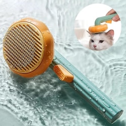 Pumpkin Self Cleaning Slicker Comb för hund Katt Valp Grooming Brush Tool