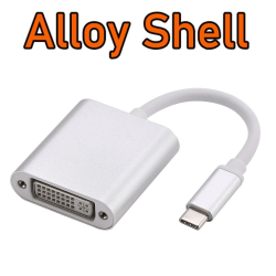 USB C til DVI Adapter Kabel LEGERING SKALL LEGERING SKALL Alloy Shell