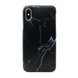 iPhone XS Max | Blødt, sort marmor etui Black