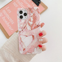 iPhone 12 Pro Max | Blødt marmor etui Pink