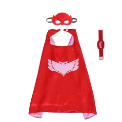 Pyjamashjältarna - PJ masks, cape / ögonmask / armband- Owlette Röd one size
