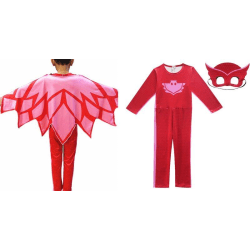 Pyjamashjältarna - hel dress+ ögonmask PJ Masks Red 104