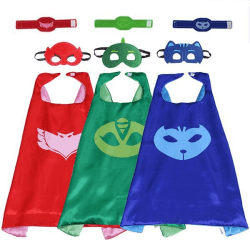 Pyjamashjältarna Unisex Barn - 3-Pack - mantel, masker och armba one size