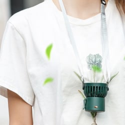 USB minifläktar Bärbar luftkylare Elektrisk handhållen uppladdningsbar Söta små kylfläktar Student Hemresa Grön