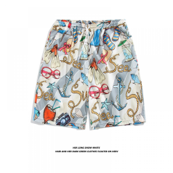 Strandshorts med färgglada print för män Hot Summer Badbyxor Sport löparbaddräkter med mesh -DK7002