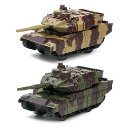 Pull Back Tank Leksaker, Set med 2, Diecast Tank Military Toys i kamouflagefärger, Army Toys för pojkar och flickor med en Pullback Motion,