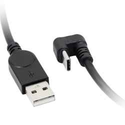 USB Typ C-kabel U-form, 180 graders vinkel USB C Snabb datasynkronisering Laddningssladd USB A till USB-C Snabbladdarkabel för de flesta typ C-enheter - Svart 1Ft/30C