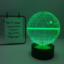 Qinwei Star Wars Night Light 3D Illusion Lamp Fjärrkontrollbelysning för Star Wars fans Heminredningslampa --- Style S