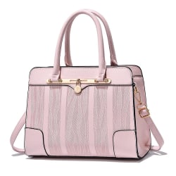 Den nya axelväskan med stor kapacitet som är lämplig för resor är enkel och casual handväska i konstläder pink