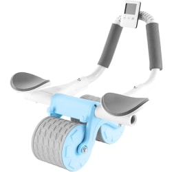 Automatisk Rebound Abdominal Exercise Roller med armbågsstöd och timer, perfekt core träningsutrustning, Ab Roller Wheel Blue