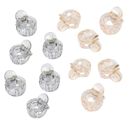 12 Styck Mini Hårklämmor Plast Hårklor Pins Klämmor för Light Pink&Light Gray