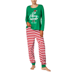 Christmas Sleepwear Holiday Xmas Printed Loungewear Stripe Mom L