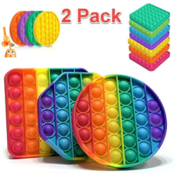 2-pack Pop It Fidget Toys Leksak / Sensory - Välj modell & färg Mörkrosa