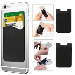 2-pack Universal Mobil korthållare / plånbok med Självhäftande Svart