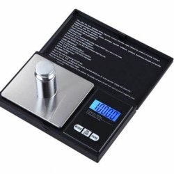 Digital vægt i lommeformat, lommevægt, smykkevægt 0,01 - 200g Black