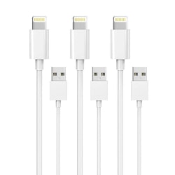 3-Pack 2M Lightning oplader iPhone 13/12/11/ Xs/Max/X/8/7/6/5/SE White
