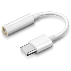 USB-C til 3,5 mm adapter til Samsung S20 S21 S22 White