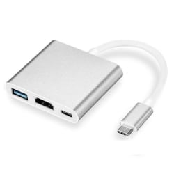 USB-C Multiport Adapter till USB (PD), HDMI 4K och USB-C Silver Silver