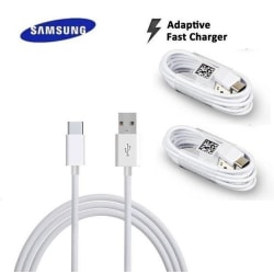 2 Pack Orignal Samsung USB-C snabbladdning Kabel Vit Vit