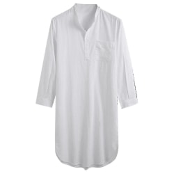 Sleepshirt Nattskjorta i bomull för män White M
