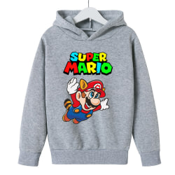 Mario hoodie tecknad hooded hoodie F6 grey 130cm