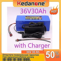 36v 30ah elcykelbatteri inbyggt 20a Bms litiumbatteripaket 36 volt med 2a laddning Line-DC charger none
