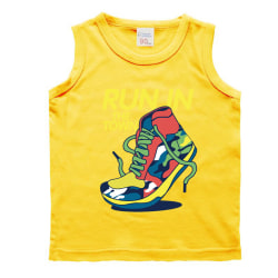 Barn Tank Top T-shirt Färg Skor gul 150cm