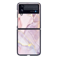 Phone case i marmor härdat glas PC-skydd Cover för Samsun 20 rosa marmor För Samsung Galaxy Z Flip 3