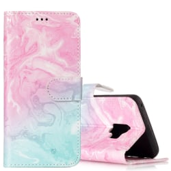 Plånboksfodral för Galaxy S9 - Marmormönster rosa & blå