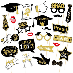 25 stk/sæt 2023 Congrate Graduation Selfie Photo Booth Rekvisitter