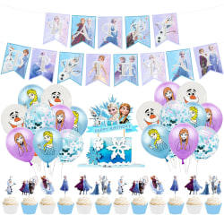 Mordely Frozen teman Födelsedagsfest ballonger Banners tårtdekoration