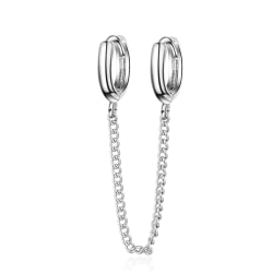 Silverörhänge med länk för två hål silver