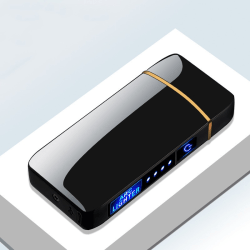 Elektrisk vindtät metalltändare Uppladdningsbar USB tändare black