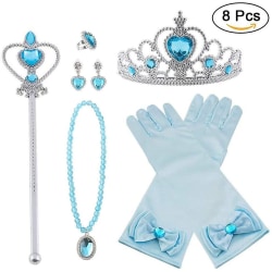 Princess Accessories Set - Aqua Blue Peach Heart
